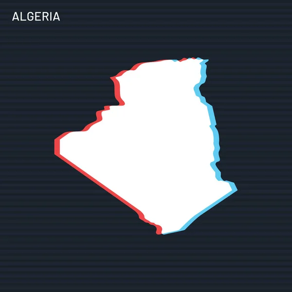 Karanlık Arkaplanda Cezayir Vektör Tasarım Şablonu Haritası — Stok Vektör