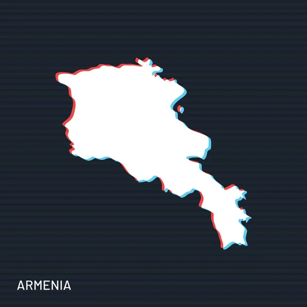 アルメニア地図 暗い背景にベクトルデザインテンプレート — ストックベクタ