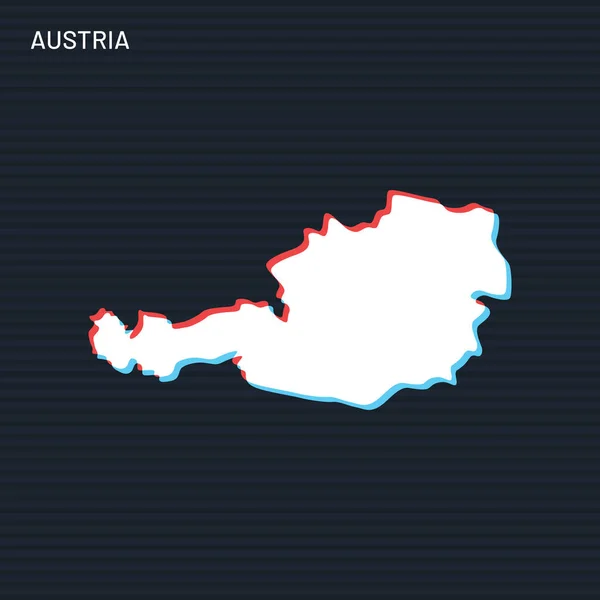 Карта Австрии Векторный Дизайн Шаблон Темном Фоне — стоковый вектор