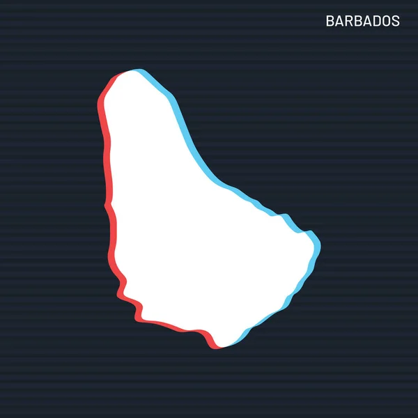 Map Barbados Vector Design Template Dark Background — Stock Vector