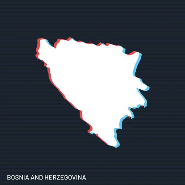 Mapa Bósnia Herzegovina Modelo Design Vetores Fundo Escuro — Vetor de Stock