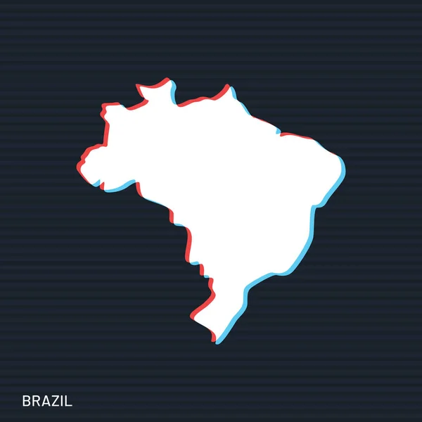 Kaart Van Brazilië Vector Ontwerp Template Donkere Achtergrond — Stockvector