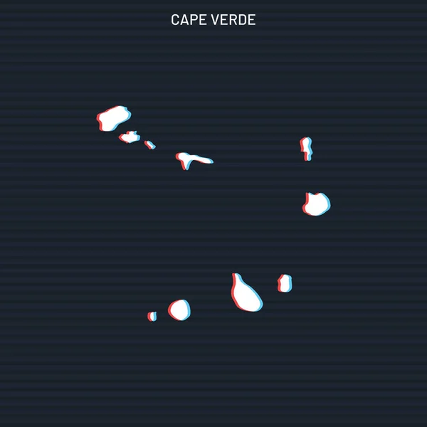 Carte Modèle Conception Vectorielle Cap Vert Sur Fond Sombre — Image vectorielle