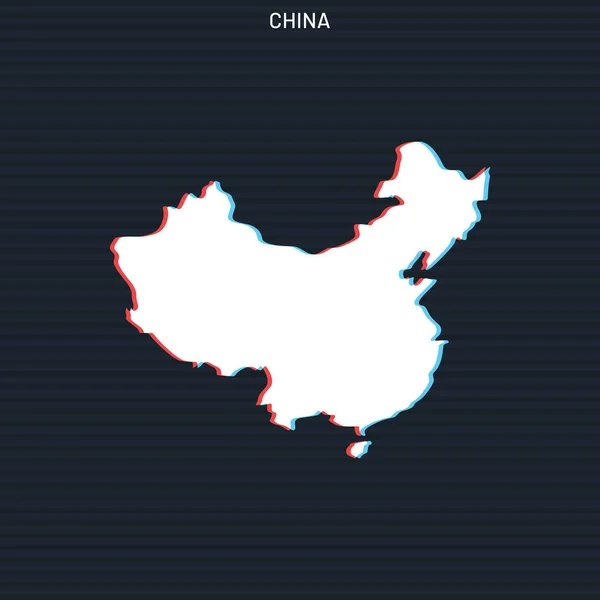 Plantilla Diseño Vectorial Mapa China Sobre Fondo Oscuro — Vector de stock