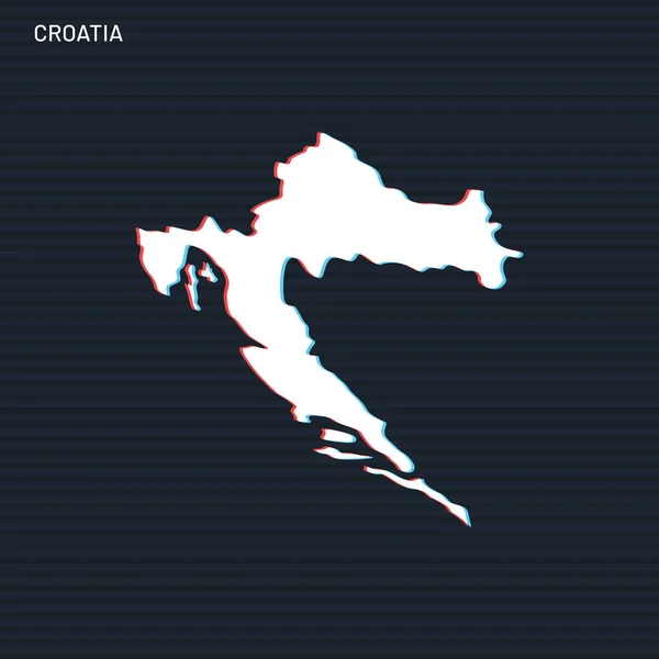 Map Croatia Vector Design Template Dark Background — Stock Vector