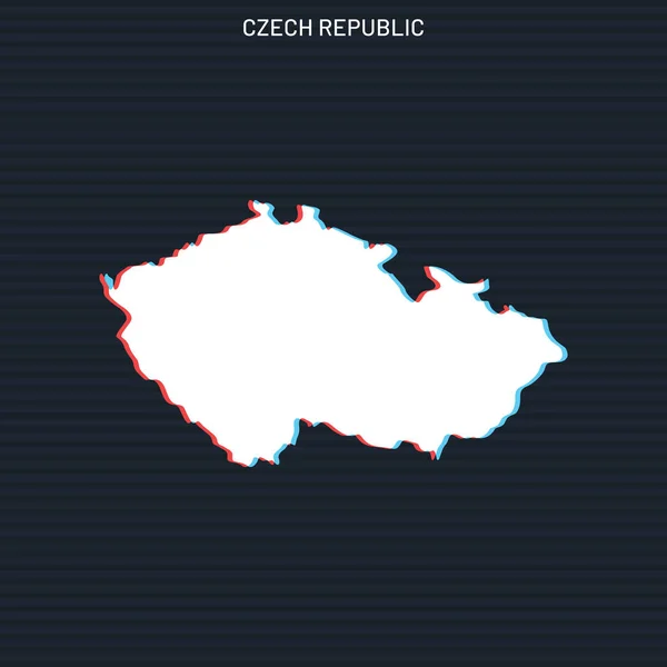 Karte Der Tschechischen Republik Vector Design Template Auf Dunklem Hintergrund — Stockvektor