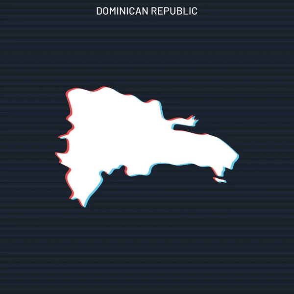 Térkép Dominikai Köztársaság Vector Design Template Dark Háttér — Stock Vector