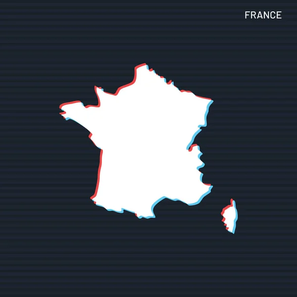 Mappa Della Francia Modello Design Vettoriale Sfondo Scuro — Vettoriale Stock