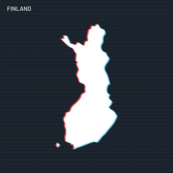 Mapa Finlandia Plantilla Diseño Vectorial Sobre Fondo Oscuro — Vector de stock