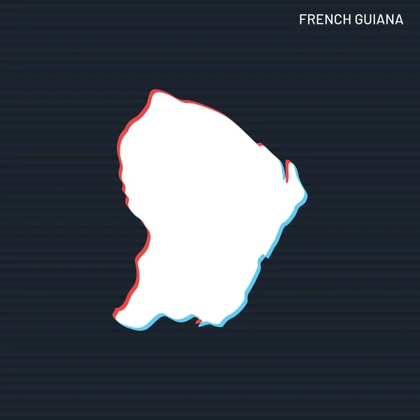 Mapa Francouzské Guyany Vektor Design Šablony Tmavém Pozadí — Stockový vektor