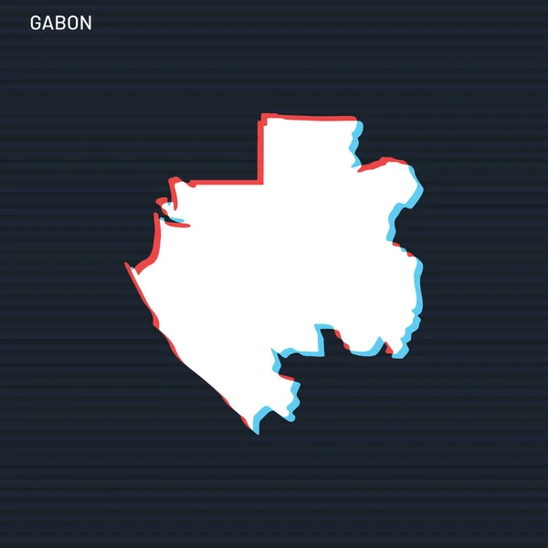 Χάρτης Της Gabon Vector Design Template Σκούρο Φόντο — Διανυσματικό Αρχείο