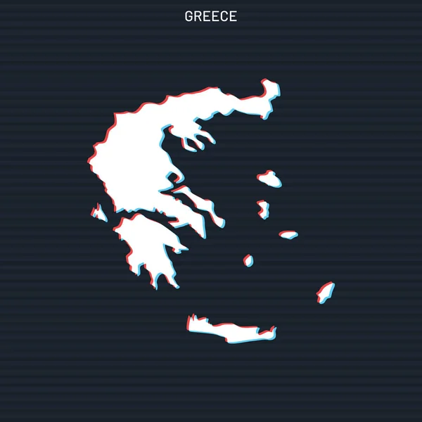 Mapa Grécia Modelo Design Vetorial Fundo Escuro — Vetor de Stock