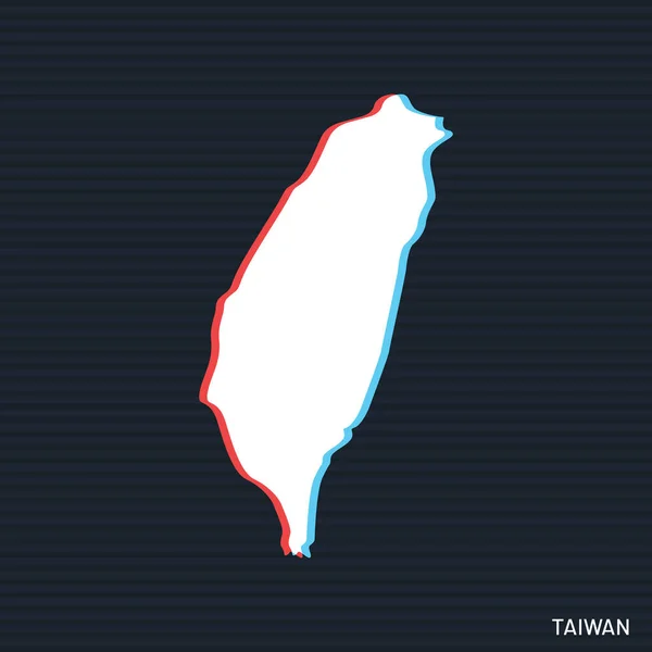 Koyu Arkaplanda Tayvan Vektör Tasarım Şablonu Haritası — Stok Vektör