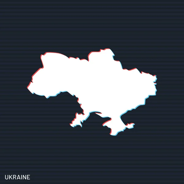 Karte Der Ukraine Vektor Design Vorlage Auf Dunklem Hintergrund — Stockvektor