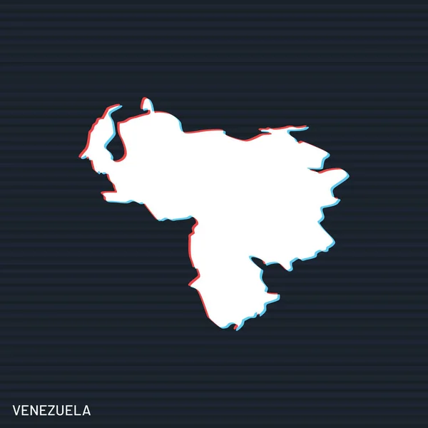 Carte Venezuela Modèle Conception Vectorielle Sur Fond Sombre — Image vectorielle