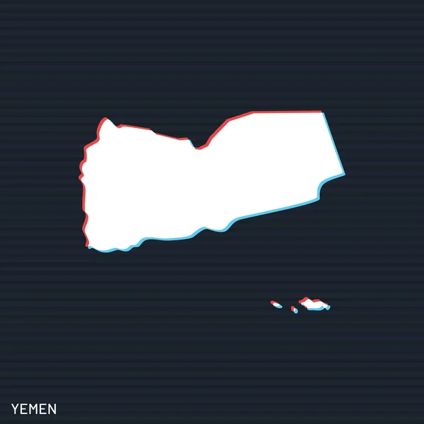 Karanlık Arkaplanda Yemen Vektör Tasarım Şablonu Haritası — Stok Vektör