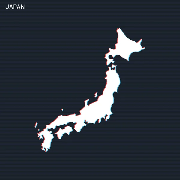 Japonya Vektör Tasarım Şablonu Karanlık Arkaplan Haritası — Stok Vektör