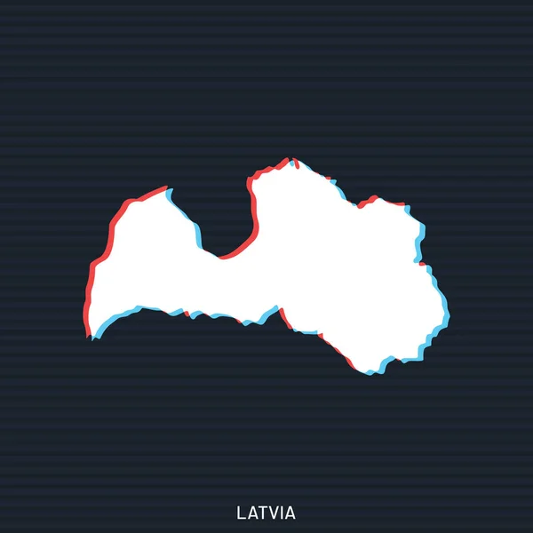 Mapa Letonia Plantilla Diseño Vectorial Sobre Fondo Oscuro — Vector de stock