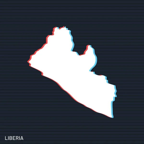 Carte Libéria Modèle Conception Vectorielle Sur Fond Sombre — Image vectorielle