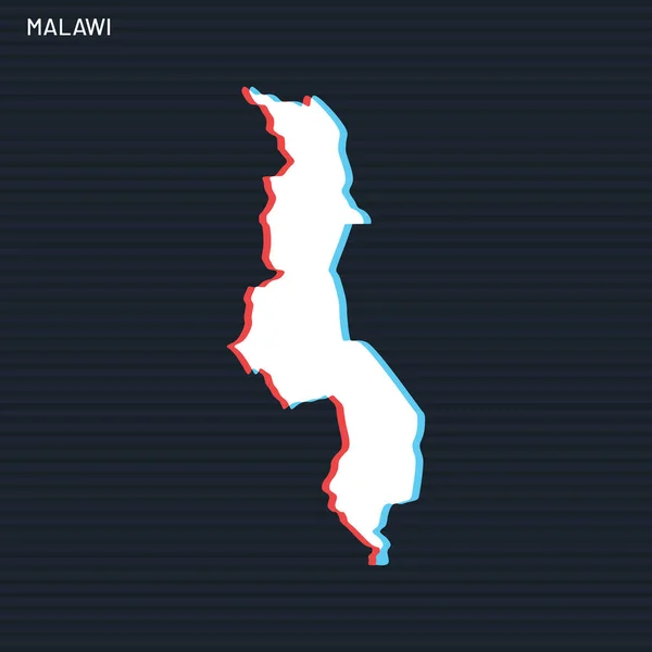 Carte Malawi Modèle Conception Vectorielle Sur Fond Sombre — Image vectorielle