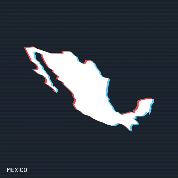 Mapa México Modelo Design Vetorial Fundo Escuro — Vetor de Stock