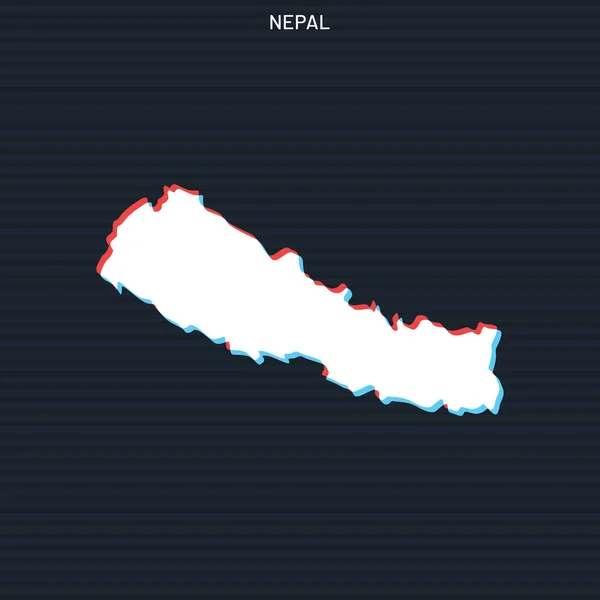 Karanlık Arkaplanda Nepal Vektör Tasarım Şablonu Haritası — Stok Vektör