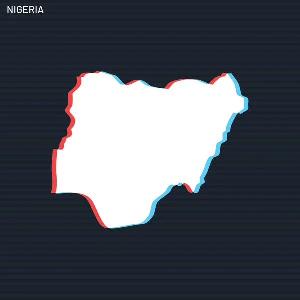 Carte Nigeria Modèle Conception Vectorielle Sur Fond Sombre — Image vectorielle