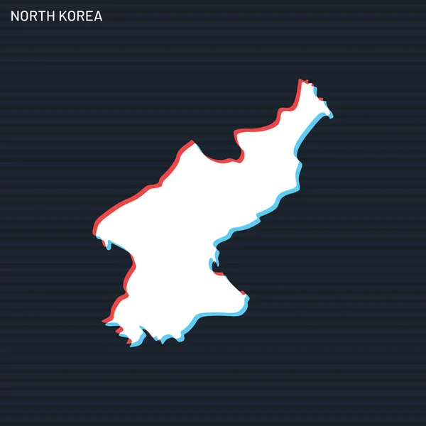 Mapa Severní Koreje Vektorový Design Šablony Tmavém Pozadí — Stockový vektor