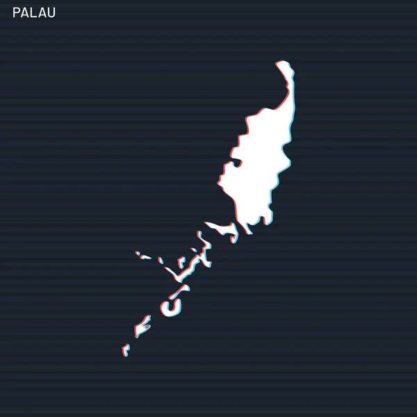 Karanlık Arkaplanda Palau Vektör Tasarım Şablonu Haritası — Stok Vektör