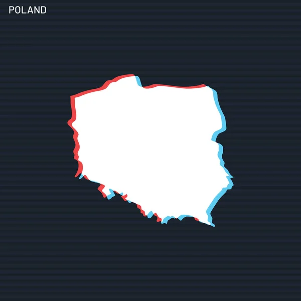 Mapa Polonia Plantilla Diseño Vectorial Sobre Fondo Oscuro — Vector de stock