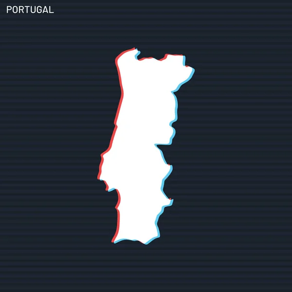 Mapa Portugal Modelo Design Vetorial Fundo Escuro — Vetor de Stock