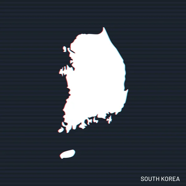 Mapa Jihokorejského Vektoru Design Šablony Tmavém Pozadí — Stockový vektor