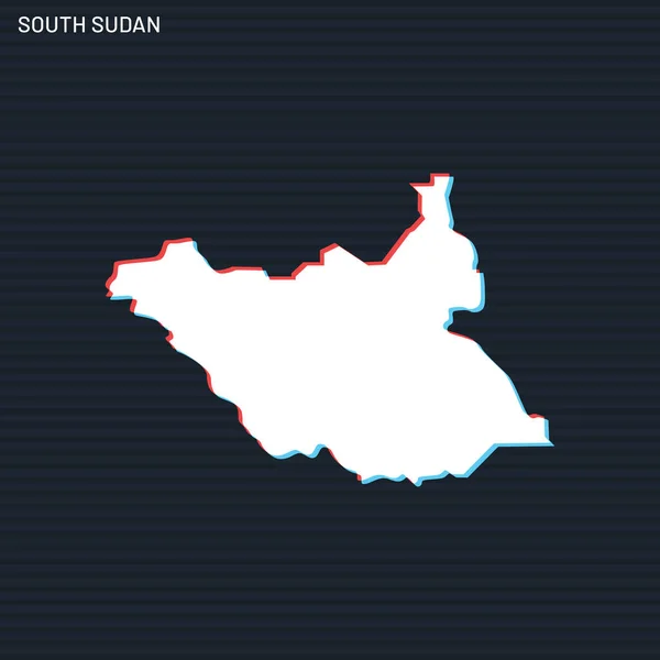 Karanlık Arkaplanda Güney Sudan Vektör Tasarım Şablonu Haritası — Stok Vektör