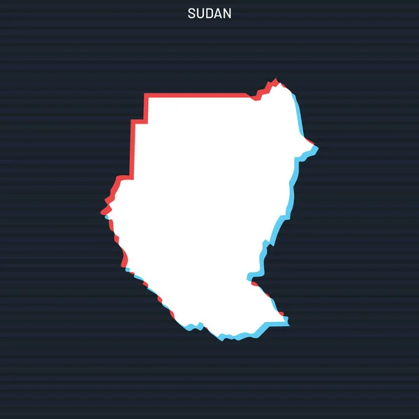 Karte Von Sudan Vector Design Template Auf Dunklem Hintergrund — Stockvektor
