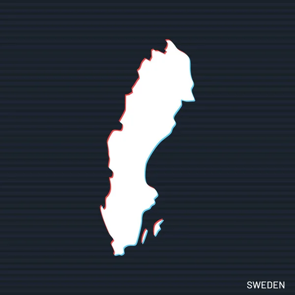 Карта Швеции Векторный Дизайн Шаблон Темном Фоне — стоковый вектор