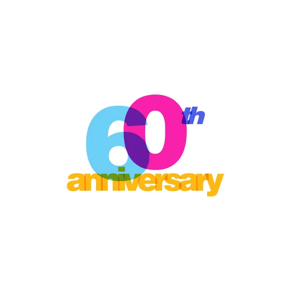60º Aniversario Celebración Icono Vector Logo Diseño Plantilla — Vector de stock