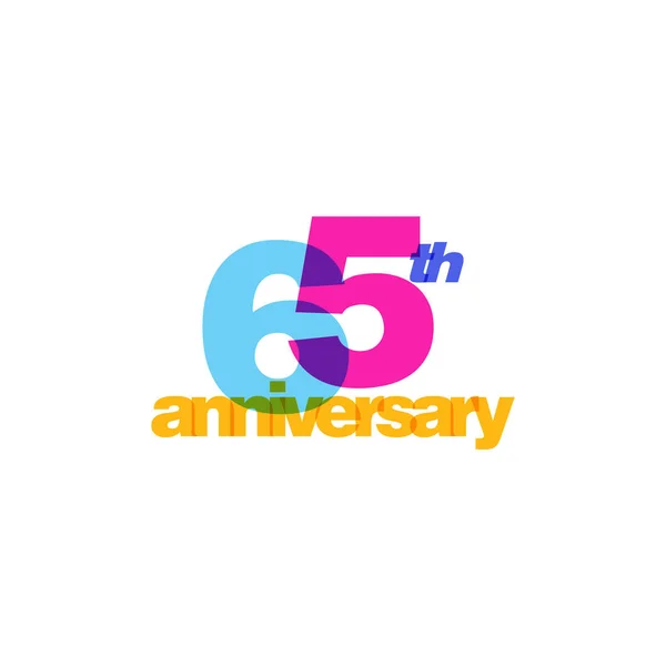 65Th Years Anniversary Celebration Icon Vector Πρότυπο Σχεδιασμού Λογότυπου — Διανυσματικό Αρχείο