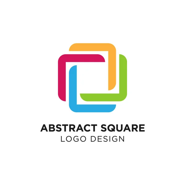 Abstract Vierkant Logo Design Sjabloon — Stockvector