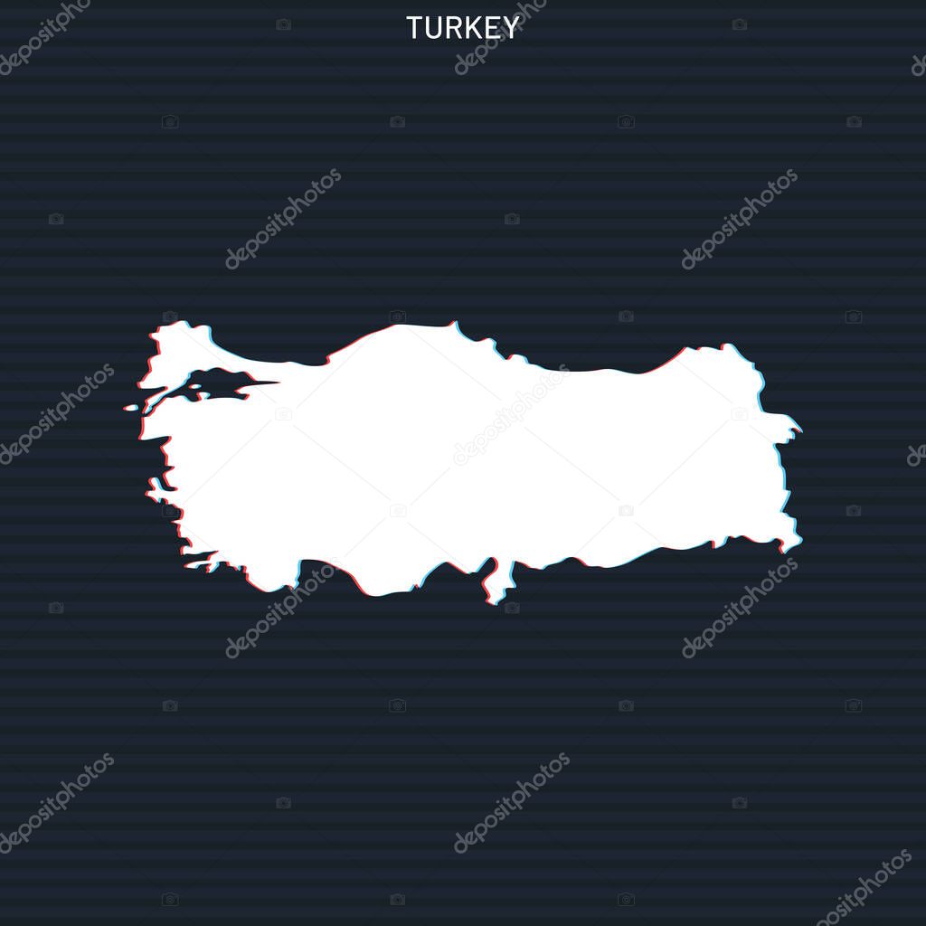 Map of Turkey Vector Design Template On Dark Background.
