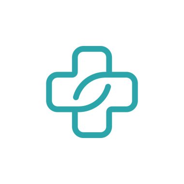 Tıbbi ve Eczane Logo Vektör Tasarım Şablonu. Sağlık Logosu.