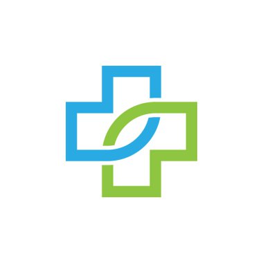 Tıbbi ve Eczane Logo Vektör Tasarım Şablonu. Sağlık Logosu.