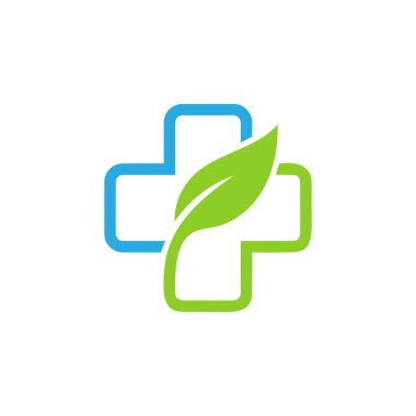 Tıbbi ve Eczane Logo Vektör Tasarım Şablonu. Sağlık Logosu.