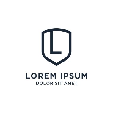 İlk Harf L Kalkanı Logo Vektör Tasarımı