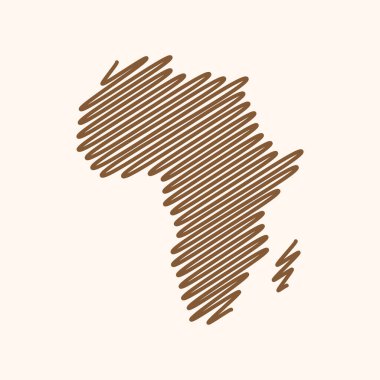 Afrika Çizim Şablonu Karalama Haritası