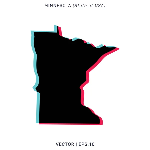 ミネソタの地図ベクトルデザイン現代的なカラースタイルのテンプレート — ストックベクタ