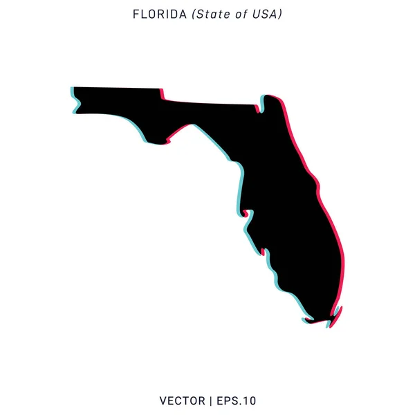 フロリダの地図ベクトルデザイン現代色のスタイルでテンプレート — ストックベクタ