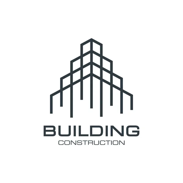 Bina Nşaat Logo Vektörü Tasarım Şablonu — Stok Vektör