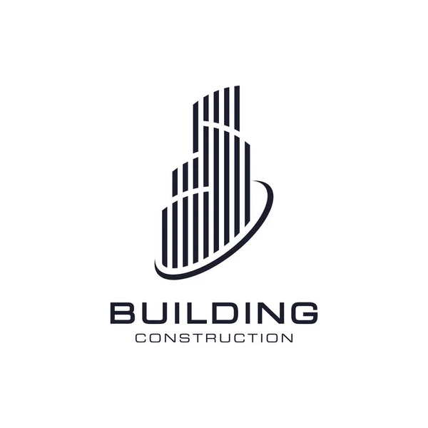 Épület Építőipari Logó Vektortervezés Sablon — Stock Vector