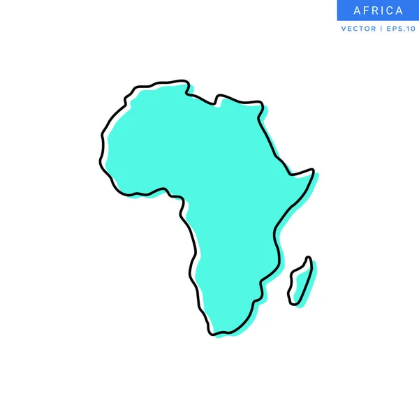 Mapa Esboço Modelo Projeto Vetor África Curso Editável —  Vetores de Stock