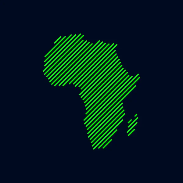 Gestreepte Kaart Van Afrika Vector Ontwerp Sjabloon — Stockvector